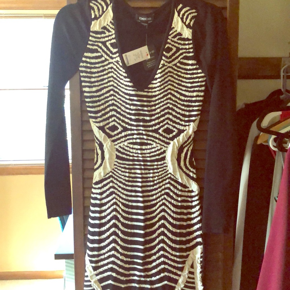 Bebe long sleeve sweater dress never worn NWT